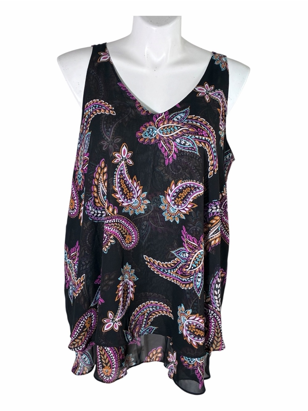 Lane Bryant paisley print lightweight tank top Sz 18L